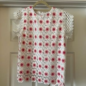 J Crew Floral Crochet Sleeveless Top